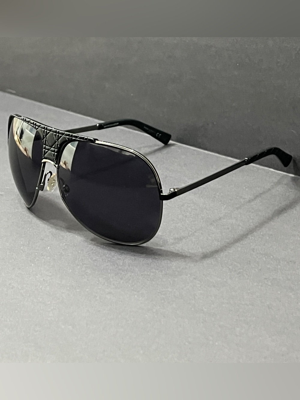 Dior Black Aviator Sunglasses with Dark Lenses